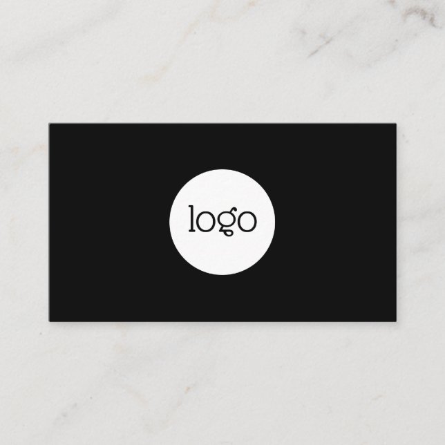 Custom your own logo circle professional black business card (Front)