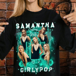 Custom Your Own Retro Teal Bootleg 90s Rap Tee Y2K