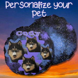 Custom Your Pet Loved One Stars 90's Vintage Round Cushion