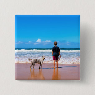 Custom Your Pet Photo Button Personalised
