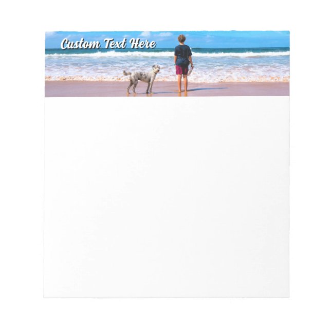 Custom Your Pet Photo Notepad Personalised Text (Front)
