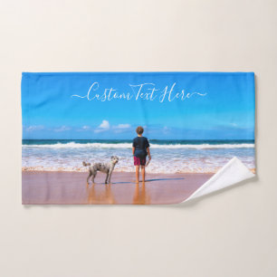 Custom Your Pets Photo Bath Towels with Text