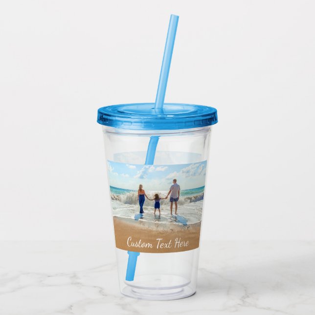 Custom Your Photo Acrylic Tumbler with Text (Back)