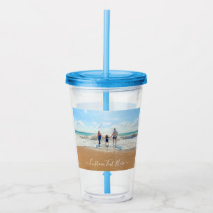 Custom Your Photo and Text Acrylic Tumbler