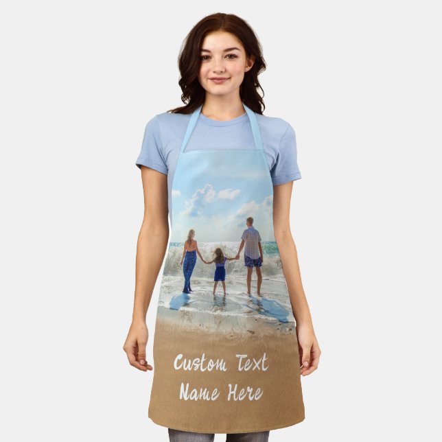 Custom Your Photo and Text Apron Personalised (Worn)