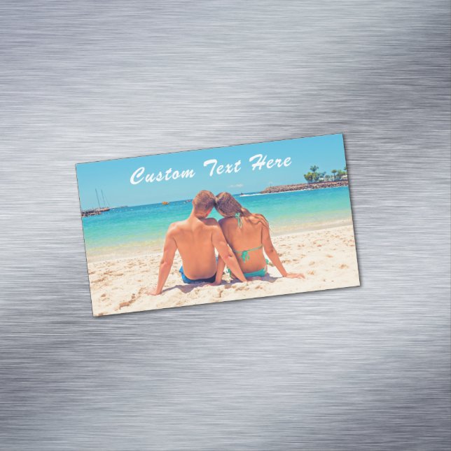 Custom Your Photo and Text Business Card Magnet (In Situ)