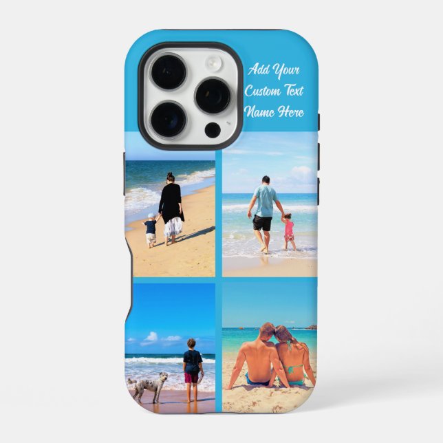 Custom Your Photo and Text Collage iPhone Case (Back)