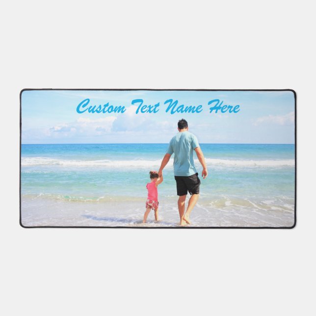 Custom Your Photo and Text Personalised Desk Mat (Front)