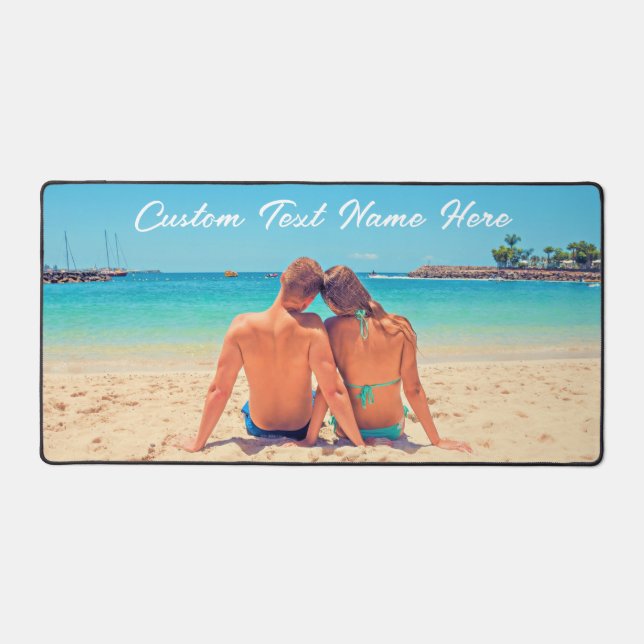 Custom Your Photo and Text Personalised Desk Mat (Front)
