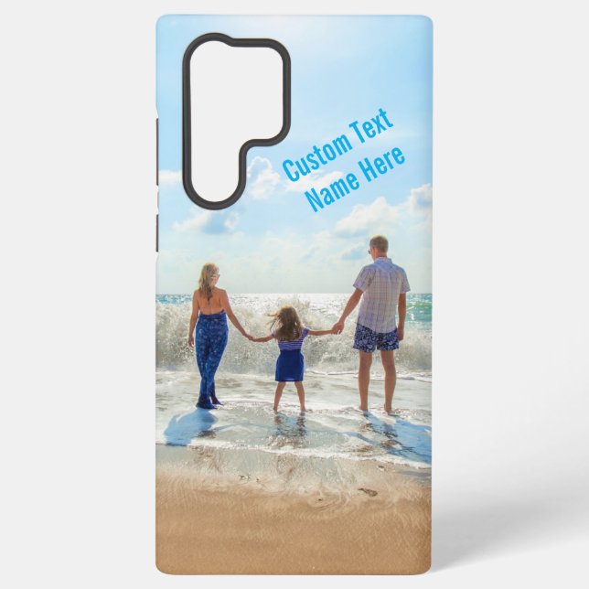 Custom Your Photo and Text Personalised Samsung Galaxy S22 Ultra Case (Back)