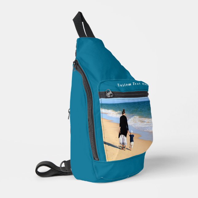 Custom Your Photo and Text Personalised Sling Bag (Left Corner)