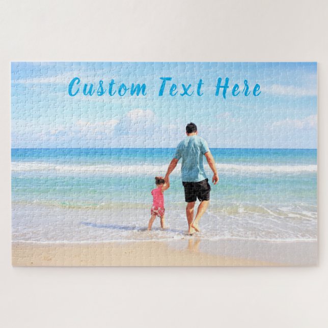 Custom Your Photo and Text Puzzle (Horizontal)