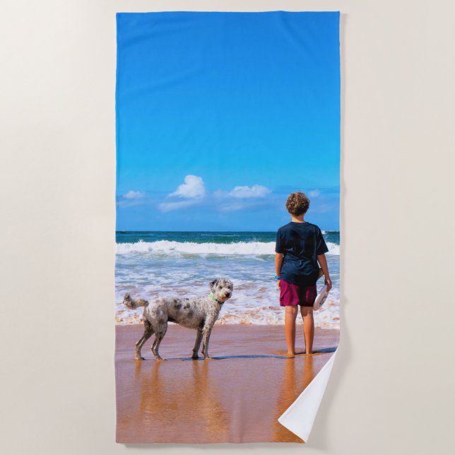 Custom Your Photo Beach Towel Gift Personalised (Front)