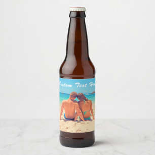 Custom Your Photo Bottle Labels Example with Text