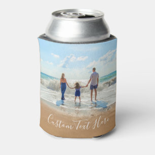 Custom Your Photo Can Cooler with Text
