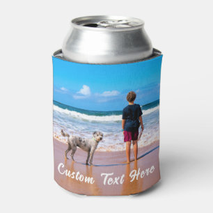 Custom Your Photo Can Cooler with Text