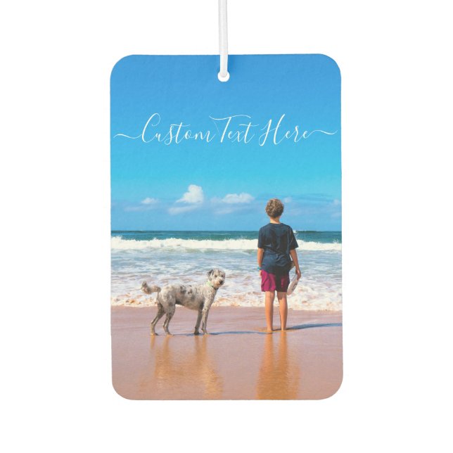 Custom Your Photo Car Air Freshener with Text (Front)