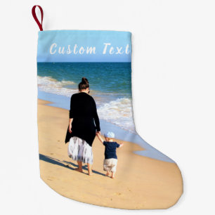 Custom Your Photo Christmas Stocking Add Text Name