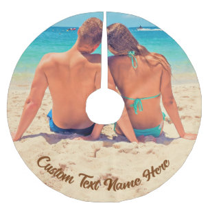 Custom Your Photo Christmas Tree Skirt with Text