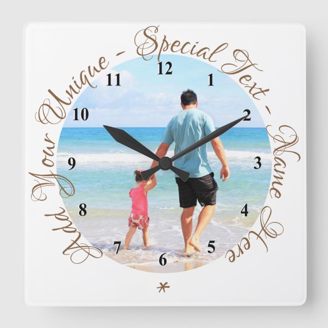 Custom Your Photo Clock with Text Personalised (Front)