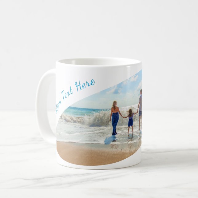 Custom Your Photo Coffee Mug with Custom Text Name (Front Left)