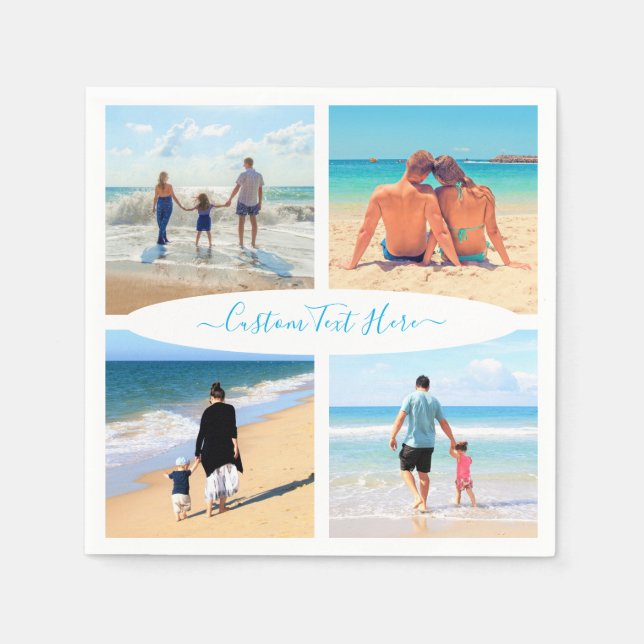 Custom Your Photo Collage and Text Napkins (Front)