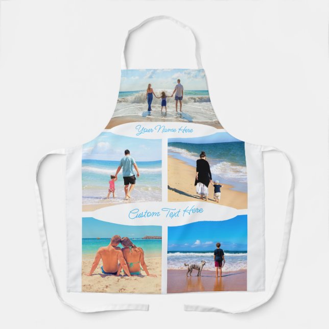 Custom Your Photo Collage Apron with Text Name (Front)