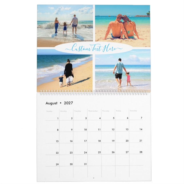 Custom Your Photo Collage Calendar Gift with Text (Aug 2027)