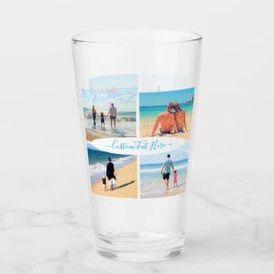 Custom Your Photo Collage Glass Gift with Text