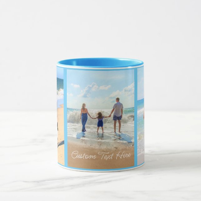 Custom Your Photo Collage Mug Gift with Text (Center)