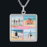 Custom Your Photo Collage Necklace Gift<br><div class="desc">Necklace with Custom Photo Collage Family Love Personalised Text - Mother / Father / Child / Parents / Couple - Modern 4 Photos Unique Your Own Design - Special Family / Friends or Personal Necklaces / Gift - Add Your Photos and Text - Name / Favourite Background - Elements and...</div>