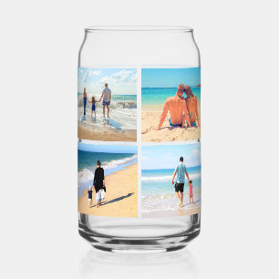 Custom Your Photo Collage Personalised Can Glass