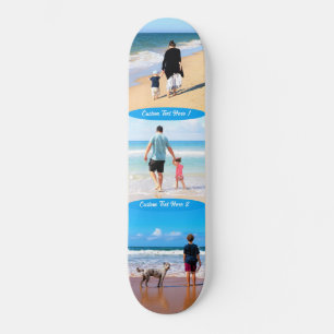 Custom Your Photo Collage Skateboard with Text