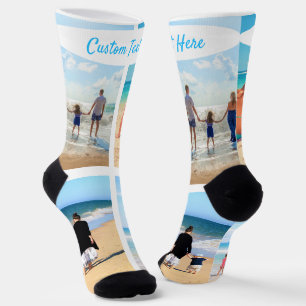 Custom Your Photo Collage Socks Gift with Text
