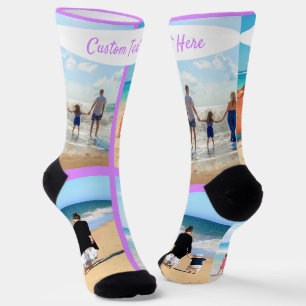 Custom Your Photo Collage Socks Gift with Text