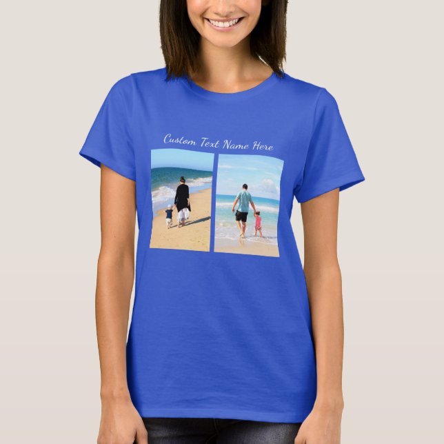 Custom Your Photo Collage T-Shirt with Text (Front)