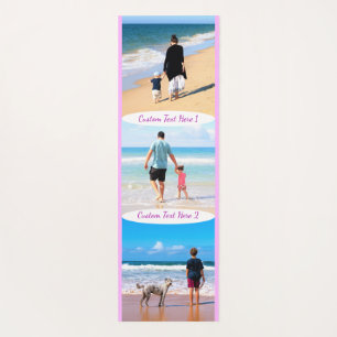 Custom Your Photo Collage Yoga Mat with Text Name