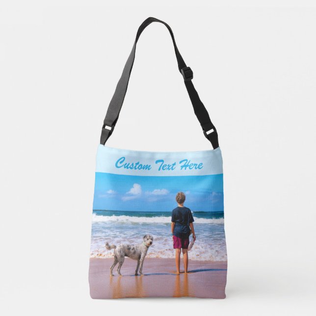 Custom Your Photo Crossbody Bag with Text (Back)