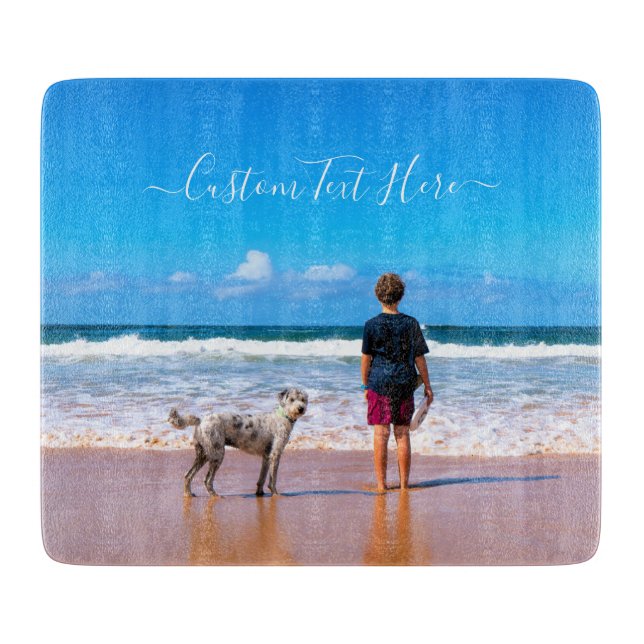 Custom Your Photo Cutting Board Personalised Text (Front)