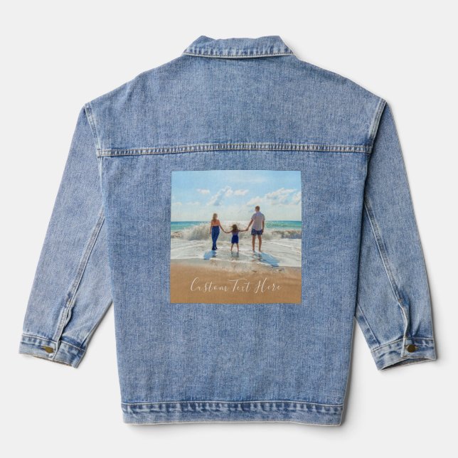 Custom Your Photo Denim Jacket with Text (Back)