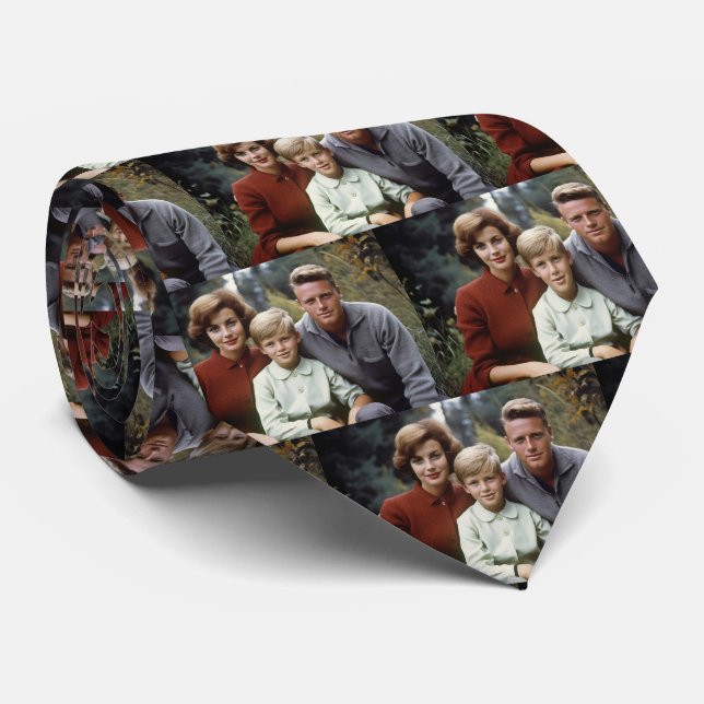 Custom Your Photo Family Neck Tie (Rolled)