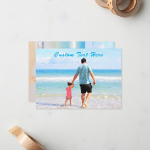 Custom Your Photo Father's Day Card with Text Name