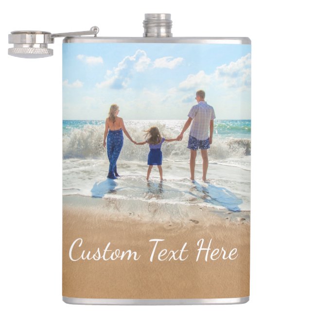 Custom Your Photo Flask Gift with Text (Opened)