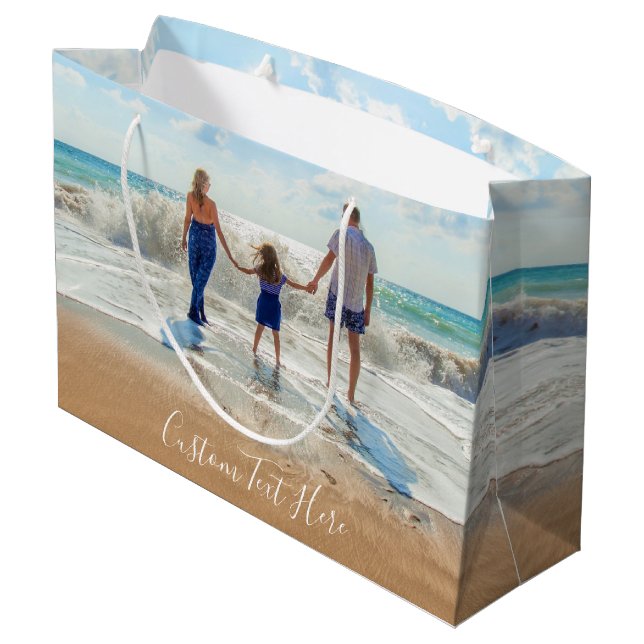 Custom Your Photo Gift Bag with Text Name (Back Angled)