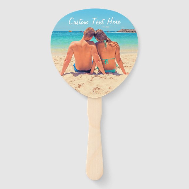 Custom Your Photo Hand Fan with Text (Front)