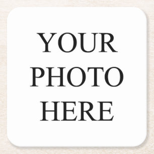 Custom "Your Photo Here" Square Paper Coaster