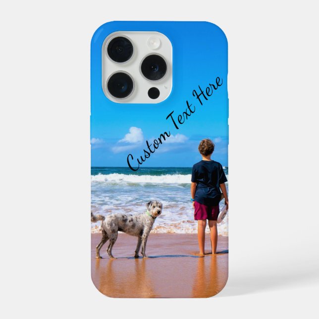 Custom Your Photo iPhone Case with Text (Back)