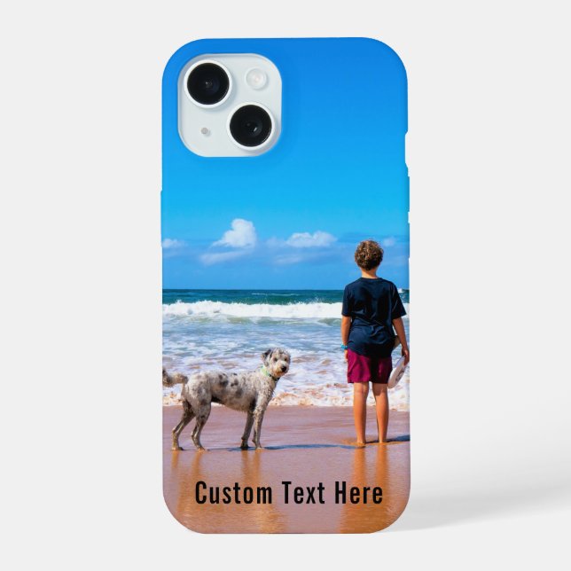 Custom Your Photo iPhone Case with Text Name (Back)