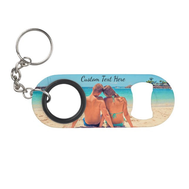 Custom Your Photo Keychain Bottle Opener with Text (Front (Horizontal))