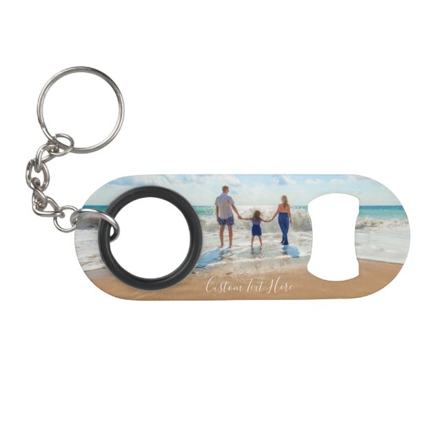Custom Your Photo Keychain Bottle Opener with Text (Front (Horizontal))